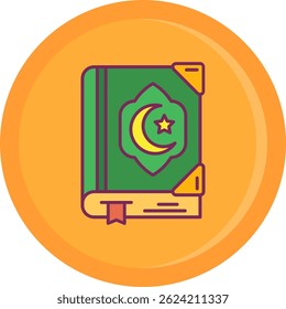 Diseño de icono de Vector de línea del Corán