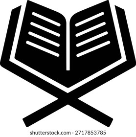 Corán en el ícono del Vector del stand. Representa el libro sagrado islámico, ramadán kareem, eid mubarak. Adecuado para la celebración de eventos islámicos, símbolos religiosos y artículos de oración