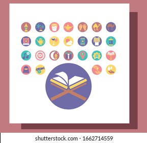 conjunto de iconos quran y ramadan sobre fondo blanco, estilo de bloque, ilustración vectorial