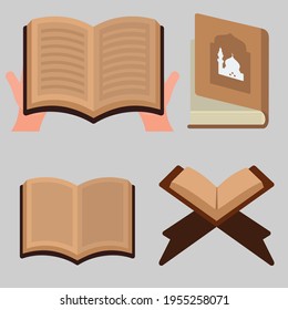 Juego de vectores de libros religiosos en Corán