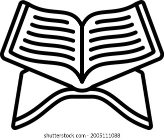Quran Religious Islamic Book Concept, Kuran with Rail  Vector Icon Design, Eid al-Adha or Eid-ul-Kabir Symbol, Hajj Sign, Muslims religious Festival Stock illustration
