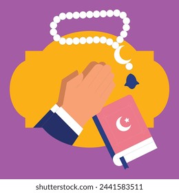 Koran mit religiösem Symbolvektor
