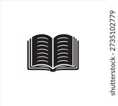 Quran Silhouette Icon Vector, Islamic Holy Book Symbol
