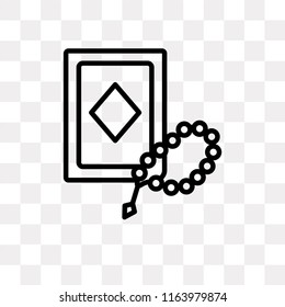 Quran vector icon isolated on transparent background, Quran logo concept