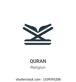 Quran vector icon on white background. Flat vector quran icon symbol sign from modern religion collection for mobile concept and web apps design.