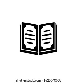 Quran vector icon in outline, black flat shape on white background