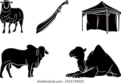 Qurban day silhouette package, Illustration vector