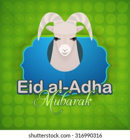 Qurban Day Vector Greeting Card, Flyer, Banner Design - English "Festival of the sacrifice, be Blessed" 