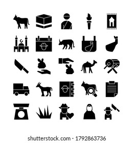Qurban icon set vector solid for website, mobile app, presentation, social media. Suitable for user interface and user experience.