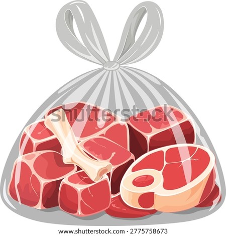 Qurban Meat  or Sacrificial Meat in Plastic Bag - Idul Adha