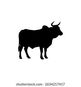 Qurbani cow silhouette icon vector flat design.