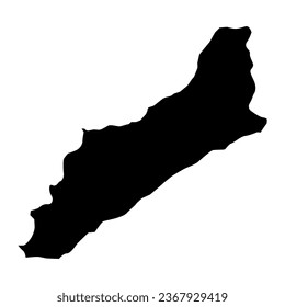 Qusar district map, administrative division of Azerbaijan.