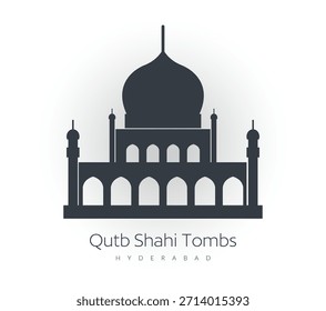 Tumbas de Qutb Shahi - Ibrahim Bagh - Hyderabad - Ilustración de stock como archivo EPS 10