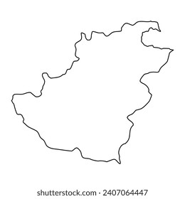 Quthing district map, administrative division of Lesotho. Vector illustration.