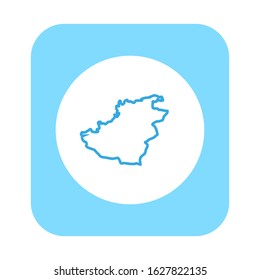 Quthing region map in Lesotho country