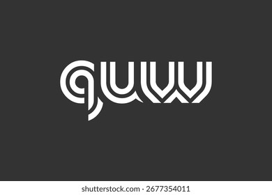 QUW Creative Diseño de Logo de Letra Moderna Única. Diseño elegante del logotipo del monograma con los Elementos decorativos y la tipografía