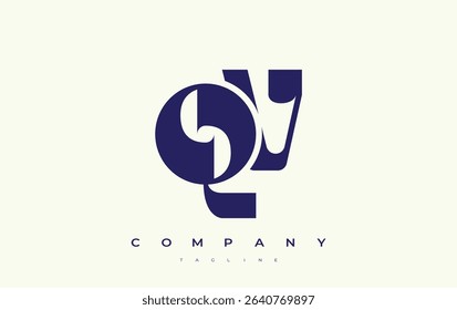 QV Abstract Geometric Logo Design. Modern and elegant logo design with simplistic typography elements, showcasing branding excellence.