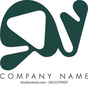 QV creative modern abstract letter logo vector design. Usable for your company or business and brand identity.