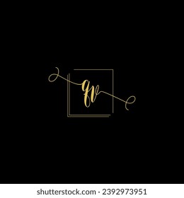 QV creative modern letters logo design template