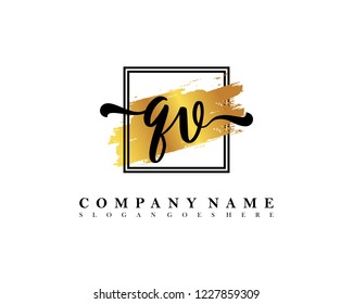 QV Initial handwriting logo concept