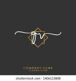 QV Initial handwriting logo template