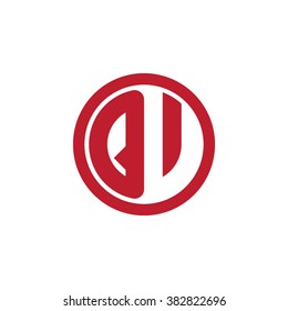 QV initial letters circle business logo red