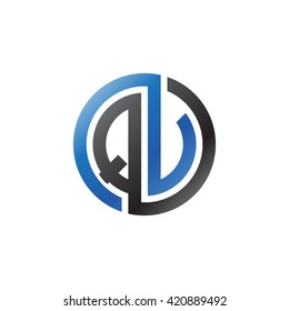 QV initial letters looping linked circle logo blue black