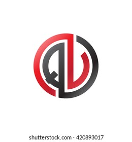 QV initial letters looping linked circle logo red black