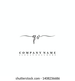 QV Initial luxury handwriting logo vector