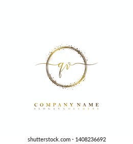 QV Initial luxury handwriting logo vector