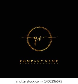 QV Initial luxury handwriting logo vector