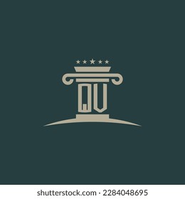 QV initials law of justice logo vector design template