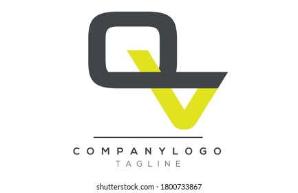 QV initials monogram letter text alphabet logo design