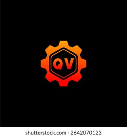 QV Initials Tech Logo Vector Art Icons and Graphics