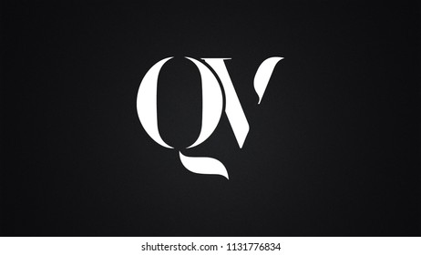 QV Letter Logo Design Template Vector