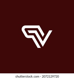 QV lettermark logo. the combination of the letters Q and V into a new, original and modern shape