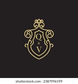Das Vintage-Logo der QV-Serie in erstklassigem professionellem Design, das gut auf allen Printmedien gedruckt werden kann