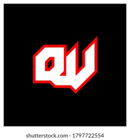 QV Logo Design, erste QV Buchstaben Design mit sci-fi Stil. QV Logo für Spiel, Support, Technologie, Digital, Community oder Business. Q V Sport moderne Schrift des italienischen Alphabets. Typografie urbane Schriftarten.