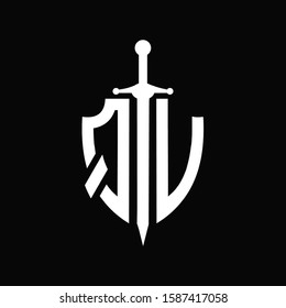 QV logo with shield shape and sword