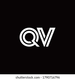 QV monogram logo with abstract line design template