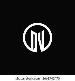 QV monogram logo isolated with a rotating circle