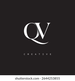 Logotipo de Monograma QV Mínimo Marca de Letra Elegante para Luxo, Moda   Marcas criativas	
