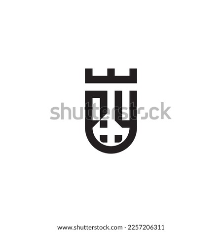 QV shield concept retro logo in high quality professional design that will print well across any print media
