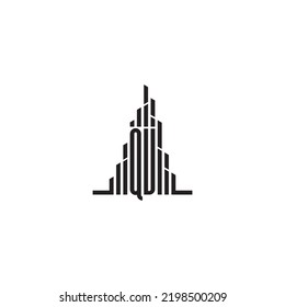 QV skyscraper initial logo concept in high quality professional design that will print well across any print media