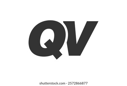 QV Techno Editable Font Logo For Corporate Branding. Bold, Futuristic Design With Unique Typographic Ideas. Minimal Custom Type And Dynamic Letter Variations For Promotion, Printing, And Book Titles