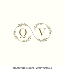 QV wedding infinity in elegant monogram with high quality professional design that will print well