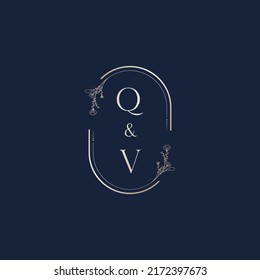 QV wedding initial logo letters in high quality professional design that will print well across any print media