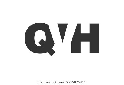 QVH logo design. Initial letter Q V H bold font style for tech startups, consulting, corporate branding. Creative company name, headlines typography identity, trendy logotype. Vector illustration.
