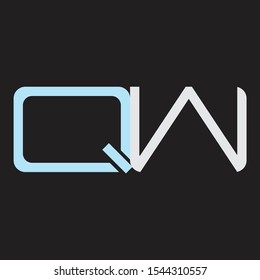 QW Abstrac logo vector Monogram isolated on black background