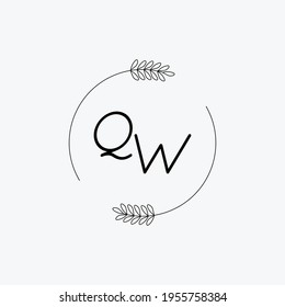QW Beauty vector initial logo, handwriting logo of initial signature